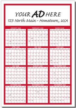 HUGE Year  at  a Glance ERASE Calendar with Canadian Holidays